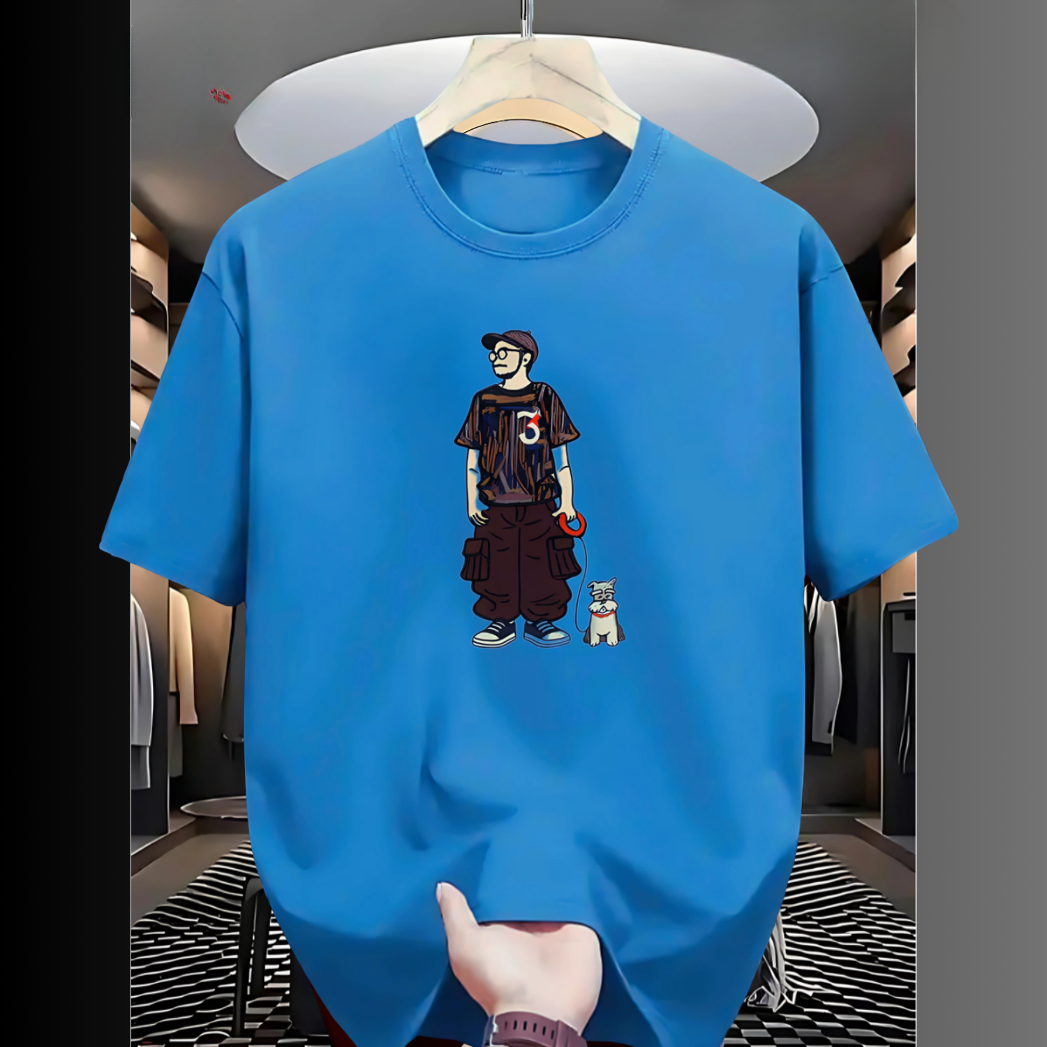 Drop Shoulder T Shirt - Makuta Blue