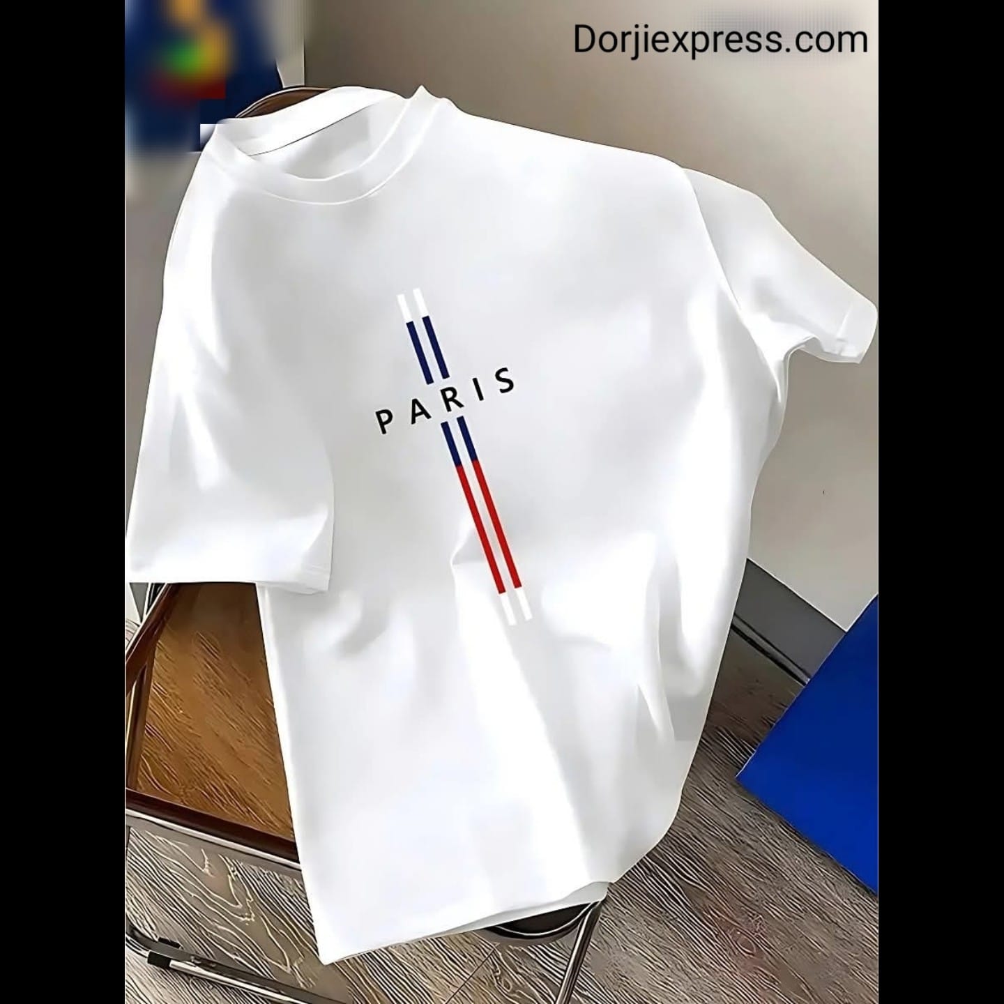 Drop Shoulder T Shirt - Paris White
