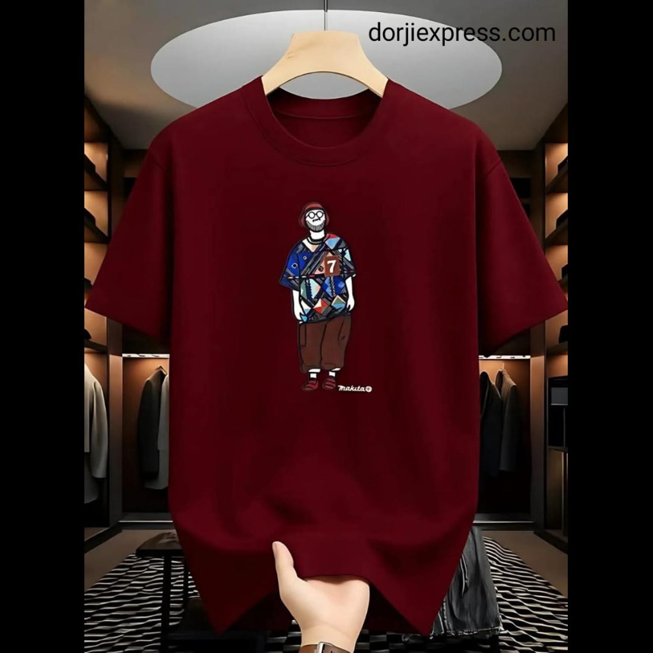Drop Shoulder T Shirt - Makuta Marron
