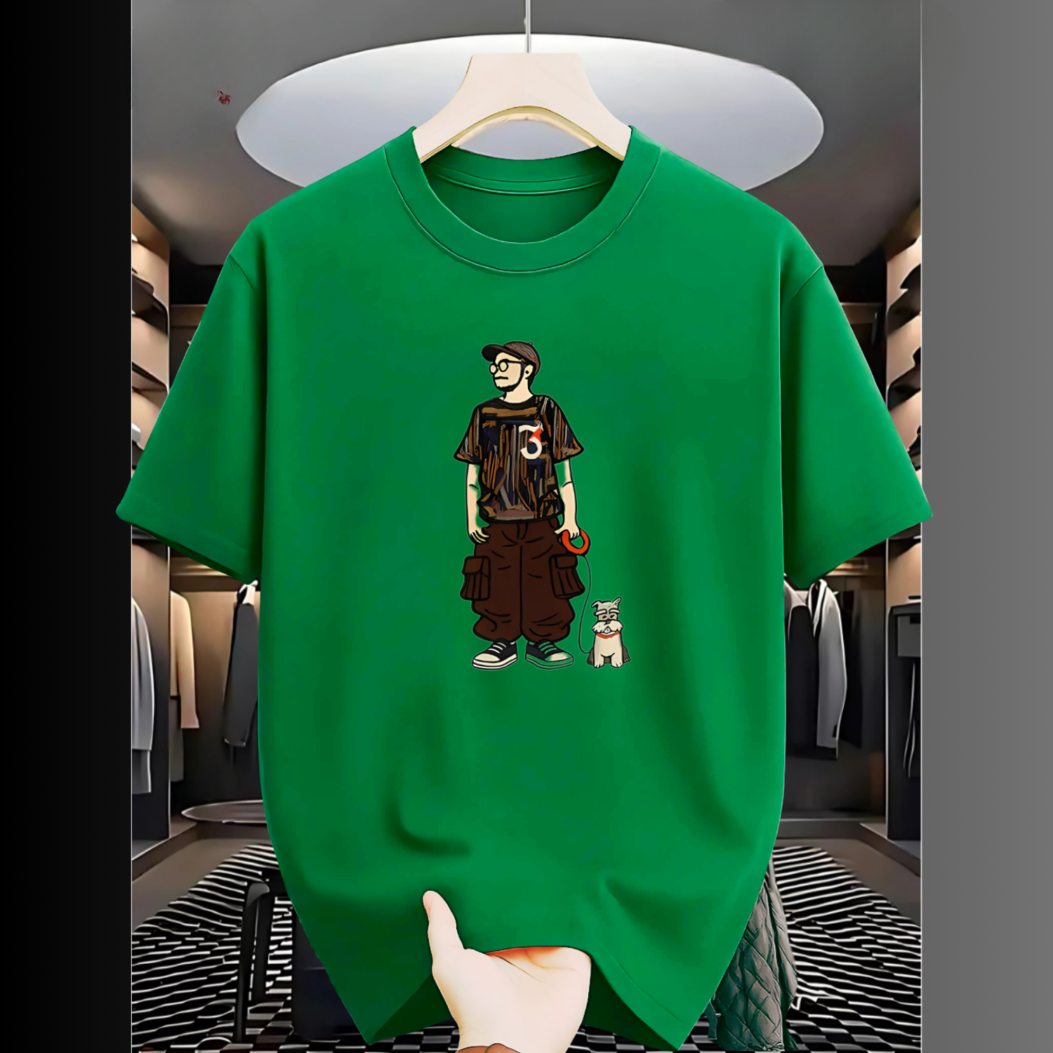 Drop Shoulder T Shirt - Makuta Green