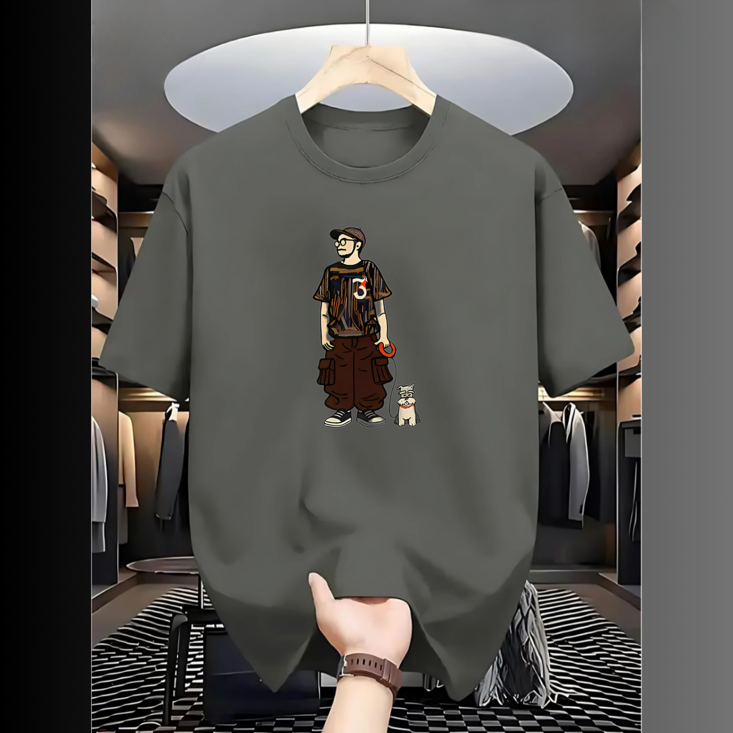 Drop Shoulder T Shirt - Makuta Ash