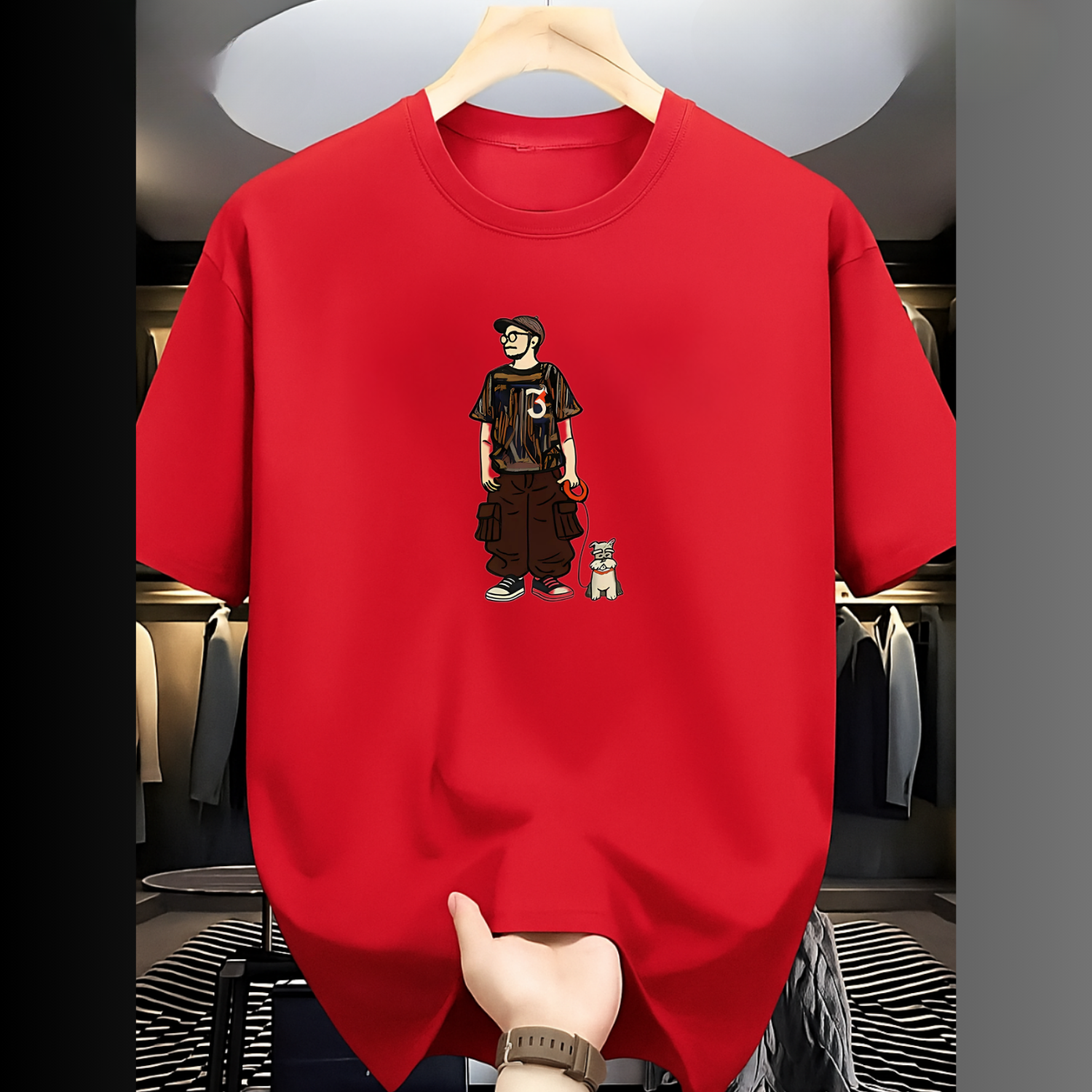 Drop Shoulder T Shirt - Makuta Red