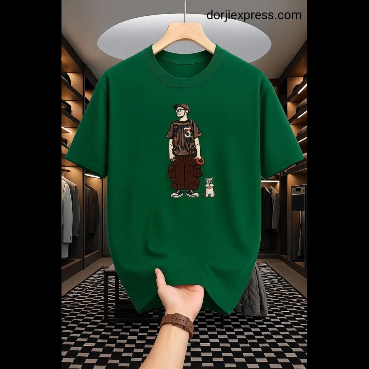 Drop Shoulder T Shirt - Makuta Green