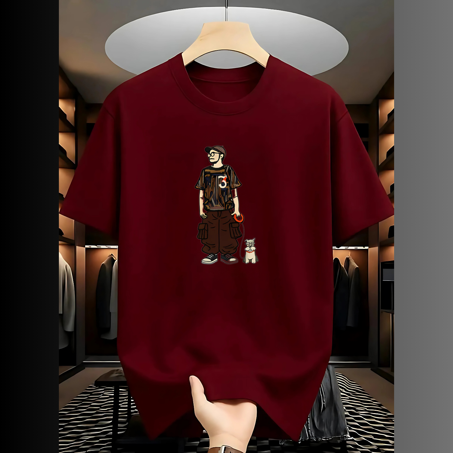 Drop Shoulder T Shirt - Makuta Marron