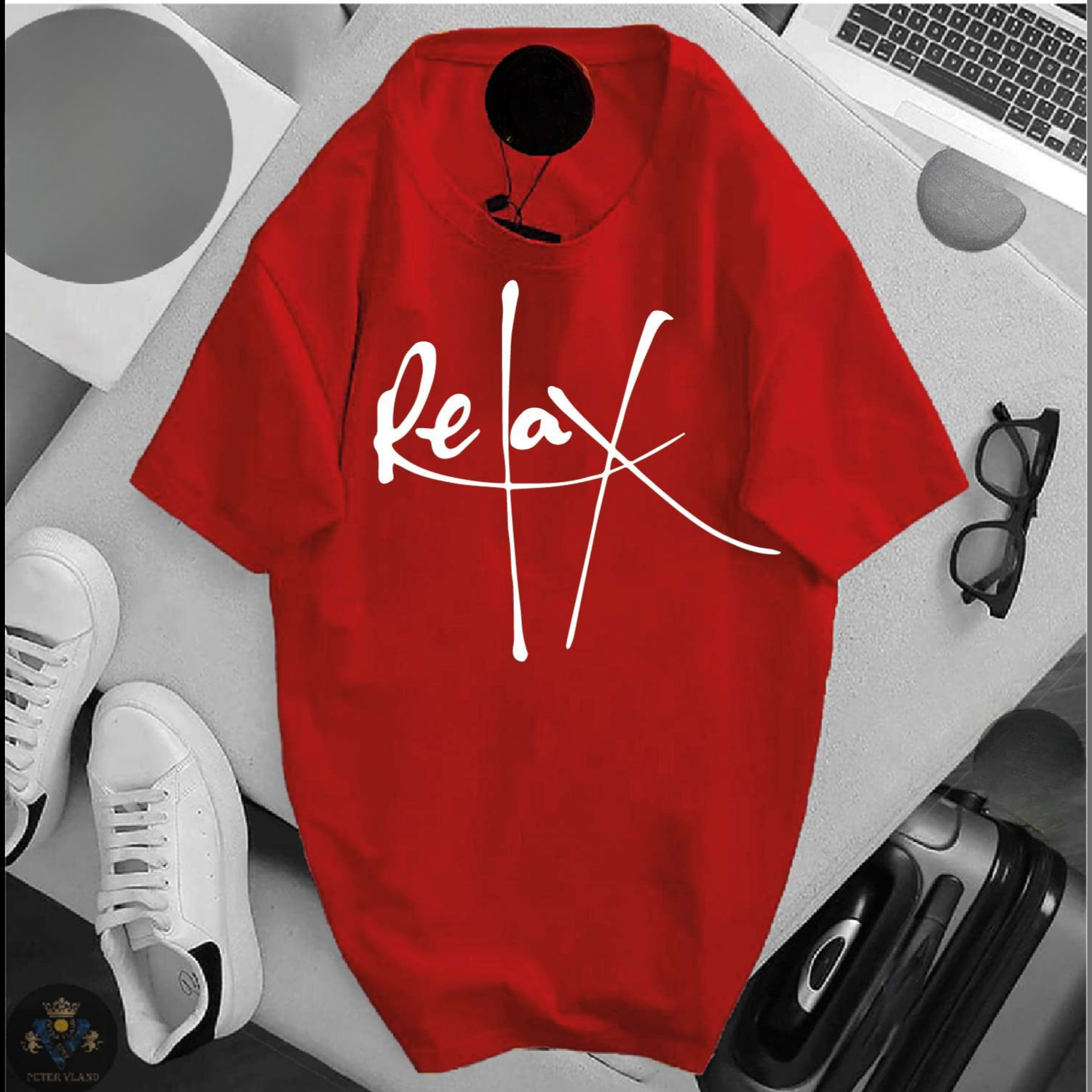 Drop Shoulder T Shirt - Relax Red