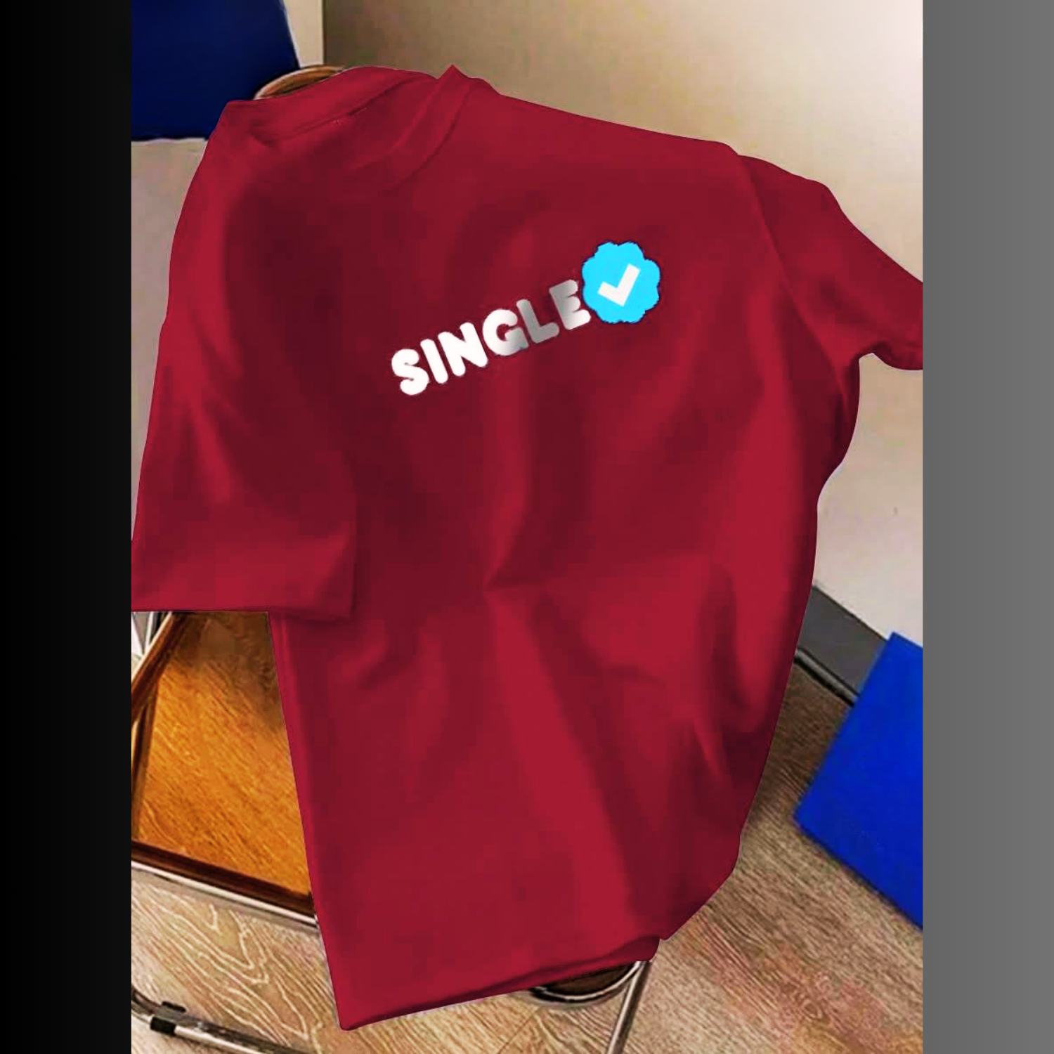 Drop Shoulder T Shirt - Single Red