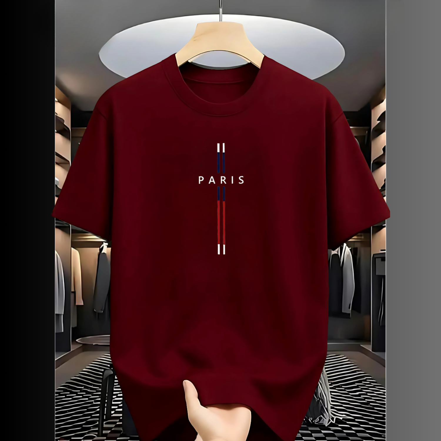 Drop Shoulder T Shirt - Paris Marron