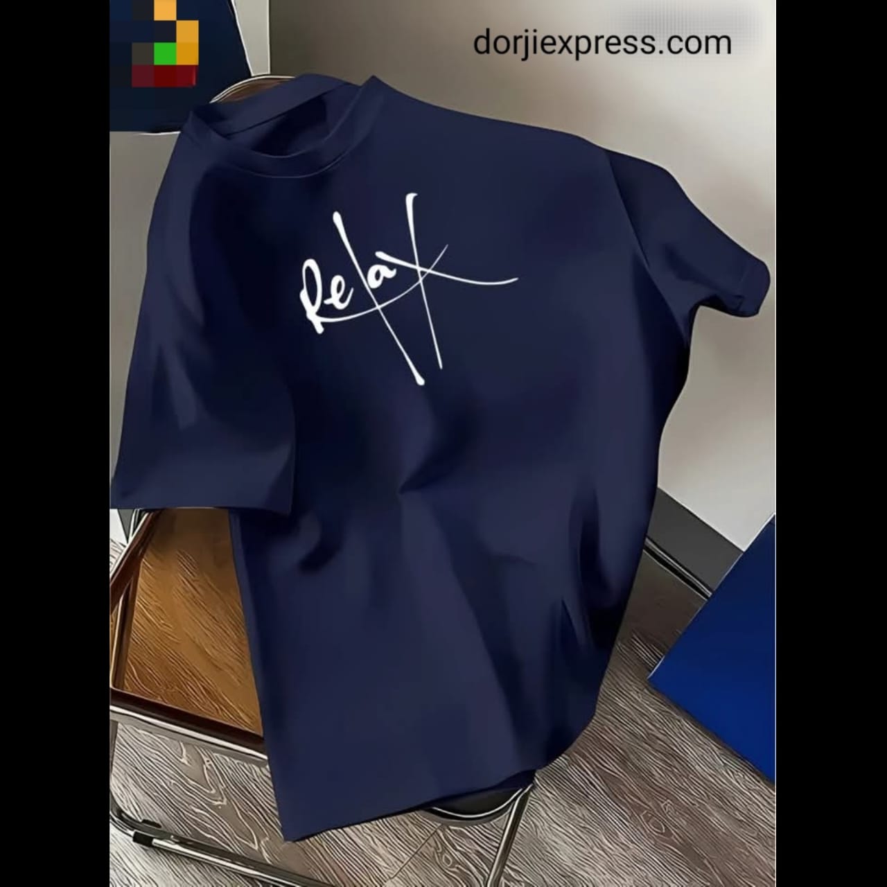Drop Shoulder T Shirt - Relax Navy