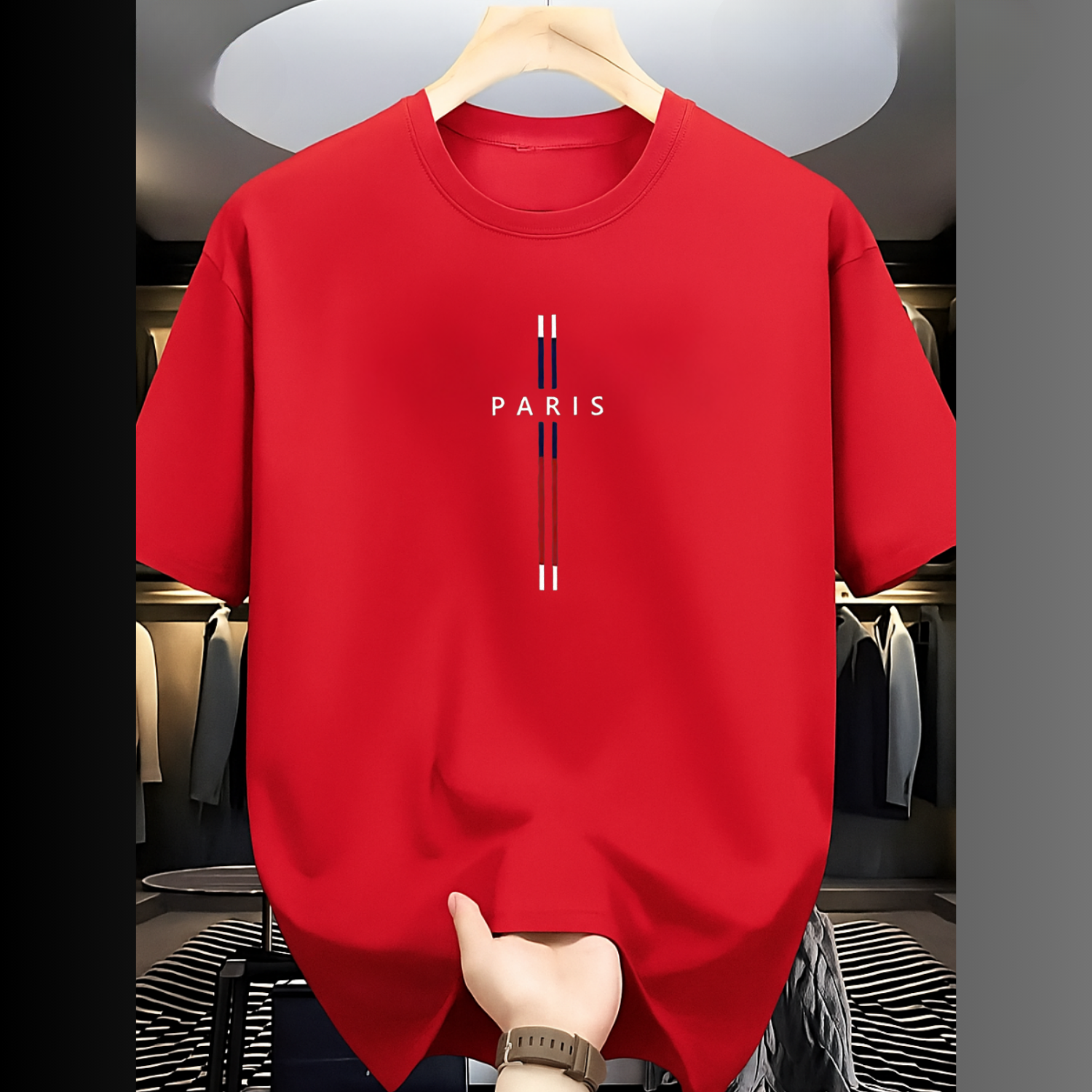 Drop Shoulder T Shirt - Paris Red